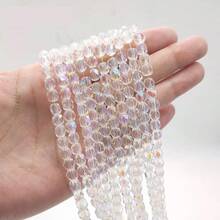 Mărgele acrilice ovale, culoare AB, albe, transparente, tăiate, 8 mm/10 mm, 200 buc/400 buc, potrivite pentru brățări împletite DIY, coliere, cercei, bijuterii, accesorii de păr/accesorii pentru încălțăminte/îmbrăcăminte/ornamente, materiale decorative, mărgele decorative