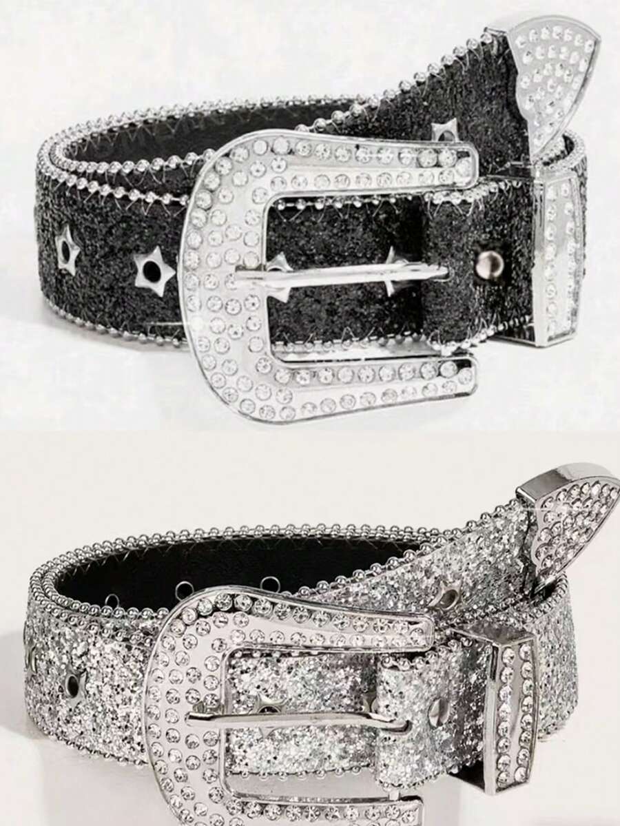 1pc Women's Y2k Style Western Chunky Waist Belt With Dopamine Star & Eye Decor, Perfect For Daily Wear Party