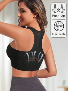 Reggiseni sportivi da donna, traspiranti, con schiena a racer, top senza fili per yoga e palestra, biancheria intima da allenamento