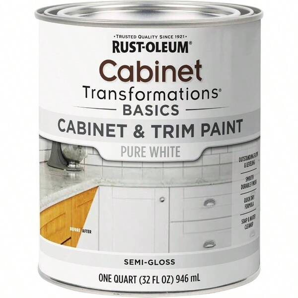 Cabinet And Trim Paint White 32 Fl Oz Quart Transformations Basics For Home Use Durable Finish Easy Application