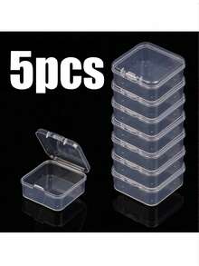 10/1 pièce Boîte carrée en plastique transparent, boîte de rangement pour perles, boucles d'oreilles, bouchons d'oreilles, boutons et plus