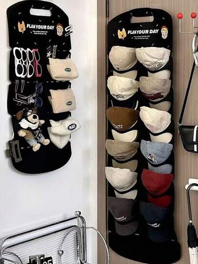 1件帽子收纳防潮毛毡吊坠棒球帽棒球帽卧室宿舍防潮收纳挂件。