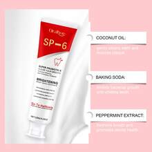 牙齿亮白牙膏，用于清洁牙齿污渍和黄牙，含有温和成分，呵护口腔健康