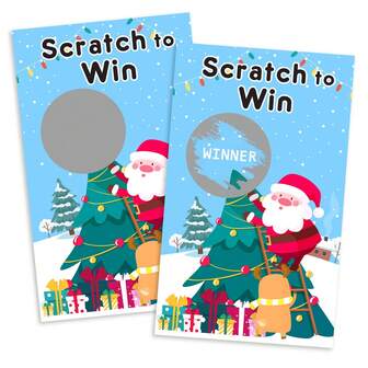 40件套圣诞派对游戏套装（节日派对游戏及圣诞抽奖用品）——节日抽奖券、小型刮刮卡及圣诞礼物，4张中奖卡+1张特等奖卡+35张落奖卡，适合儿童、成人及团体聚会，是圣诞派对、节日聚会及抽奖活动的理想之选。