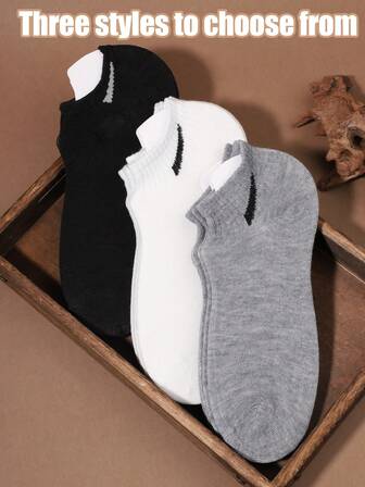 3/9/16/35 Pairs Tricolor Ankle Socks, Unisex Short Socks, Odor-Resistant, Moisture-Wicking, Soft & Comfortable, Breathable, Men's Socks, Women's Short Socks, Couple Socks, Non-Slip, Solid Color Socks, Minimalist Style, Back To School, Campus, Sneakers, Casual Shoes, Daily Wear, Disposable Socks, Slouchy People