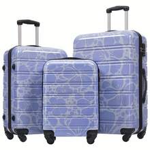 MERAX Hardshell Luggage Sets 3 Pcs Spinner Suitcase With TSA Lock Lightweight-20"+24"+28" Luggages,Blue - 藍色 - 查看 1