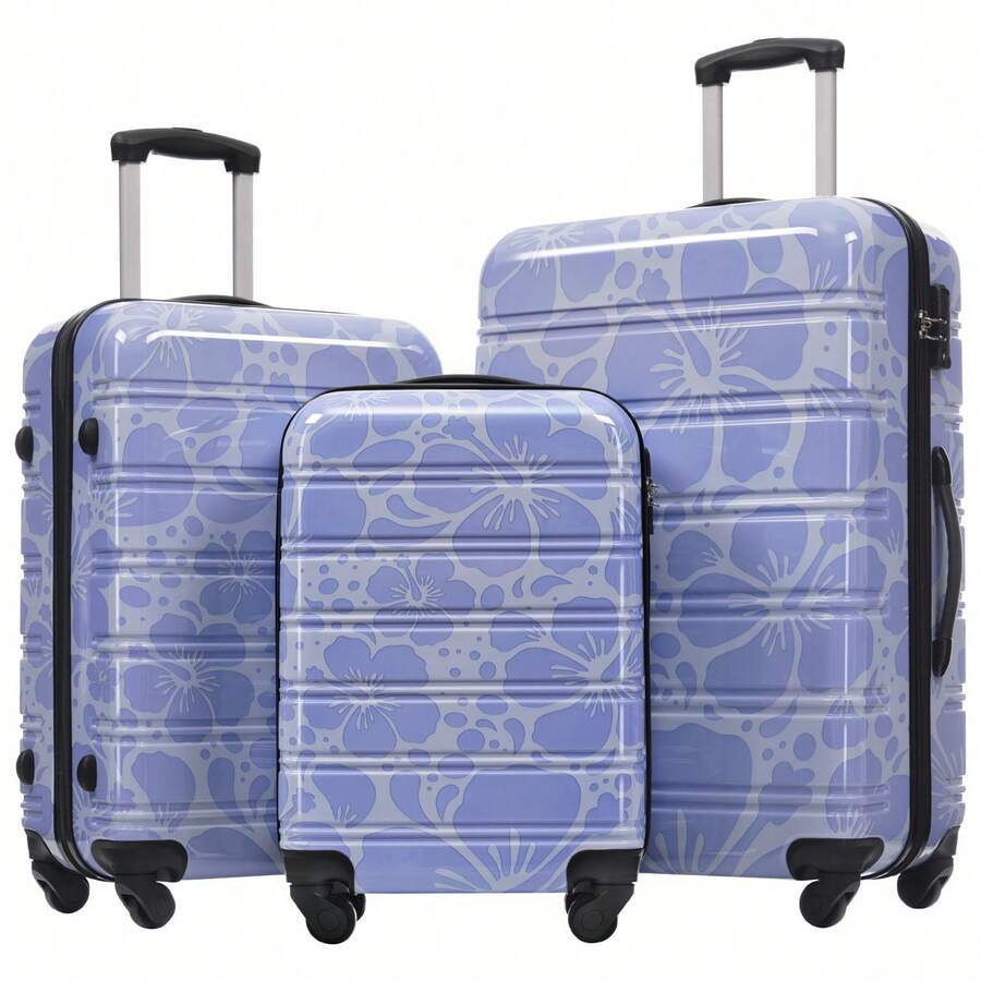 MERAX Hardshell Luggage Sets 3 Pcs Spinner Suitcase With TSA Lock Lightweight-20"+24"+28" Luggages,Blue - 藍色 - 查看 1