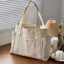 1pc Personalized Tote Bag, Shoulder Bag, Casual Shoppers Bag, Large Capacity Shoulder Bag, Suitable Work, Travel, Multi-Functional, High Capacity, Lightweight, Practical, Anniversary,, Vacation, Appropriate Outdoor/Commuting/Travel/School/Going Out/Sports/Shopping/Daily Use. - Nhiều màu - Xem 3