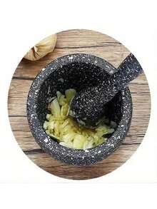 1set Grinding Bowl, Kitchen Garlic Press Bowl, Food Chopper, PP Material Multi-Purpose Grinder, Garlic Crusher, Spice Herb Tool And Restaurant Kitchen Grain & Supplement Grinder