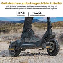 TODIMART X5S Electric Scooter For Adults, 1000W*2 Brushless Motor, 48V 18.2Ah Battery, Maximum Range 75-80km, 10-Inch Off-Road Tires Can Handle 35° Inclines, Magnesium Alloy Body, Can Carry 120kg, Foldable For Easy Storage, Equipped With A Mobile Phone App - 黑色 - 查看 7