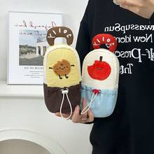 1pc Cute Large Capacity Stationery Storage Pouch With Front Pocket - Soft Fabric For School, Office, Travel Pencil Case - Beige/Soft Color, Suitable For Students, Teachers, Professionals, Portable Desktop Organizer, Office Supplies Storage, Fun Accessory, Convenient Maintenance