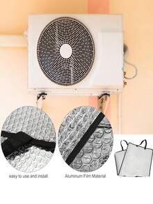 All-Weather Air Conditioner Cover - Sun, Rain & Snow Proof, UV Protection, Dust-Proof, Patio Shade, Outdoor Unit Cover, AC Condenser Insulation Pad, Easy Installation, Suitable For Central AC Unit Protection - 1pc Silver - View 5