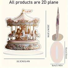 Captivating Acrylic Rotating Carousel 2D Desktop Decor - Perfect For Christmas Ideal Gift, Sunlight Catcher Design (Random Style) Home Decor Christmas Decorations Room Decor Winter