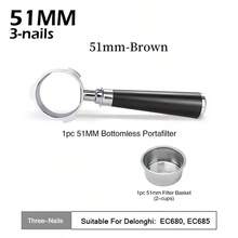 51毫米无底三嘴式手柄，不锈钢材质，适用于Dedica EC680、EC685和EUPA咖啡机，包含不锈钢双份咖啡粉篮 - 彩色 - 查看 11