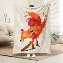 Vulpes Vulpes Flannel Blanket Throw Luxury Anti-Static Fuzzy Soft Microfiber Blankets For Couch, Sofa And Bed - White - View 2