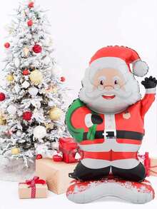 Joivida 1 个巨型 47 英寸圣诞老人派对气球 - 重型立式装饰（红色和绿色、圣诞服装、工作坊背景） - 易于安装，适合圣诞节、生日、活动 - 室内/室外装饰、节日场合、节日设计、耐用铝箔材料、可重复使用、家庭庆祝装饰圣诞气球 - 彩色 - 查看 6