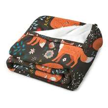 Cute Fox Blanket Funny Animal Fox With Flower Decor Throw Blanket Fox Gifts For Super Warm Soft Plush Lightweight  Flannel Blanket Winter Couch Bedding Blanket For Women Premium Weighted Blanket - Embossed Wolf Pack Design On Bamboo- Blend, Soothing Warmth For Reading Nooks & Anxiety Relief