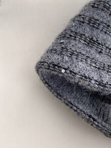 Color-Blocked Cute Pacifier Knitted Beanie Hat, Women's Autumn/Winter Warm, Simple & Versatile, Compact, Elastic Ear Protection Knitted Knit Cap Winter Gear Men's Winter Clothing