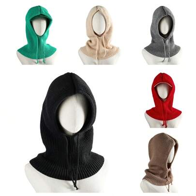 1pc New Balaclava Hat, Winter Windproof Neck Warmer Wool Hat For Women, Warm Ear Protection, Suitable For Christmas, Thanksgiving