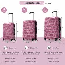 MERAX Hardshell Luggage Sets 3 Pcs Spinner Suitcase With TSA Lock Lightweight-20"+24"+28" Luggages,Pink Purple - Hồng Tím - Xem 2