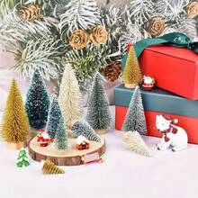 10 pièces Mini Sapins de Noël, Décorations de Noël, Base en Bois, Décorations d'Arbre de Noël, Sapins Verts en Sapin pour Décoration de Fête, Mariage, Bureau et Fête, Décoration de Table Festive, Décorations de Noël, Idéal pour Noël