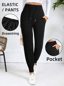 Pantalones deportivos con bolsillos en ángulo para mujer, pantalones casuales para exteriores de otoño, de cintura alta y no ajustados, pantalones deportivos casuales tipo cargo y jogger