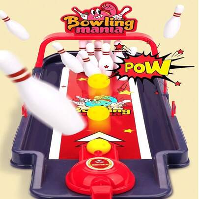 Trò chơi bowling để bàn cho trẻ em kèm máy phóng, dễ lắp đặt, giúp rèn luyện khả năng phối hợp tay mắt và sự tập trung, trò chơi nhiều người chơi cho gia đình, quà sinh nhật cho bé trai và bé gái.