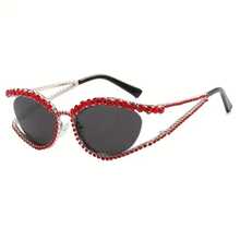 New Steampunk Leopard Women's European And American Style Round Frame Fashion Glasses Versatile Decorative Glasses FJRL - 銀色邊框透明水鑽黑灰色 - 查看 11