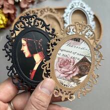 1 Set Vintage Photo Frame Cutting Mold, Carbon Steel Template Scrapbooking Handmade Album Craft, Retro Precise Carbon Steel Stamping Mold Creative Handmade DIY Printing Cutter For Photo Album, Card, Greeting Card Decoration - Silver - View 4