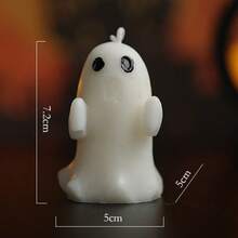 1 nến thơm hình ma Halloween, 7 kiểu không có chân nến, trang trí phòng, quà tặng - Trắng - Xem 16