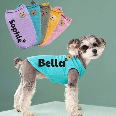 Personalized Cat And Dog Clothing, Customized Waffle Style Pet Vest, Suitable For Small And Medium-Sized Dogs In Spring And Autumn, Ideal Pet Christmas And New Year Gifts Ornamental,Cat Stylish,Cute,Colorful,Cuties Unique,Customized Home Goods Ideal Gifts For Him,Ideal Gifts For Her Her,Family,Friends,Pet Lovers,Pet For Anniversaries,For Birthdays