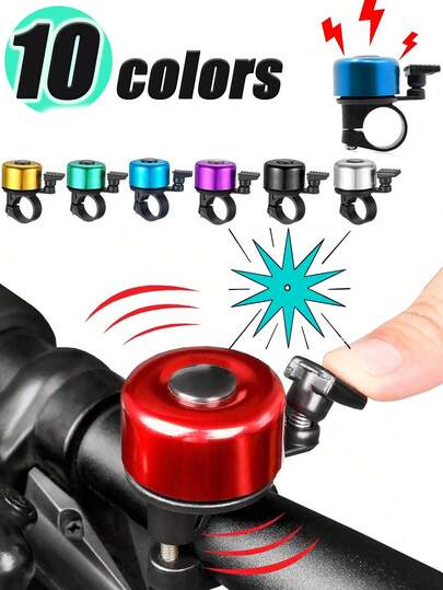 1/2/5pcs Mini Bicycle Bell, Clear & Loud Sound, Spring-Loaded Ringing For Quick Alerts, Durable And Lightweight Design, Mountain Bike Bell Horn And Cycling Accessory, Colorful Safety Bell, Also Suitable As Scooter Bell For Adults, Easy To Install On Handlebars.