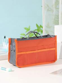 New Multi Functional Double Layer Zipper Bag With Convenient Travel And Large Capacity Divided Storage Bag, Handheld Lightweight And Large Capacity Makeup Bag, Double Zipper Thickened Toilet Bag, Multi Functional Data Cable Storage Bag, Sorting And Divided Storage Bag