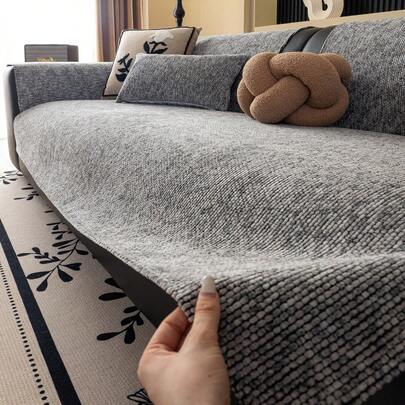 1 件纯色雪尼尔沙发垫套，简约星空图案沙发套，防滑防刮沙发保护套，适合 1/2/3/4 座沙发的家居装饰，四季皆宜