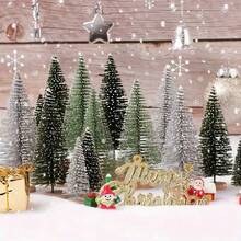 10 pièces Mini Sapins de Noël, Décorations de Noël, Base en Bois, Décorations d'Arbre de Noël, Sapins Verts en Sapin pour Décoration de Fête, Mariage, Bureau et Fête, Décoration de Table Festive, Décorations de Noël, Idéal pour Noël
