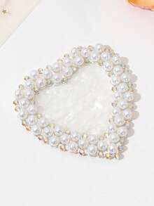 Beautizon Nailartlab 1Pc Multifunctional Heart-Shaped Nail Art Palette Holder With Diamonds, Light Luxury Nail Art Display Accessories, Nail Art DIY Color Palette Supplies, For Nail Salon Display/Painting Color Palette Tools