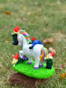 1 Unicorn Garden Statue, Fun Outdoor Lawn And Yard Figurine, Housewarming Sculpture Decoration, Halloween Christmas Outdoor Decoration, Christmas Gift