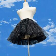 四层薄纱衬裙，短款泡泡裙内衬，适用于婚礼、舞会、万圣节、圣诞节服装，营造蓬松效果 - 多色 - 查看 7