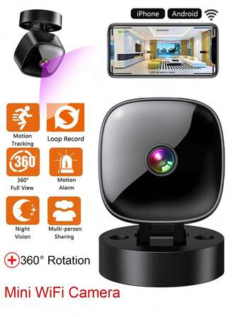 Mini WiFi Camera,Full Color Night Vision Camera Wireless 1080P/360P Surveillance Security Video Cam Night Vision Motion Detect Camcorder Mini Cam Monitor Smart Home