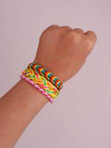 10/20 piezas Pulsera de cuerda tejida a mano para niña, moda, colorida, cuerda de la suerte, regalo diario para amigos, accesorios de joyería