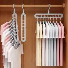 Space-Saving 9-Hole Clothes Hanger - Durable, Foldable Design For Efficient Storage Of Shirts, Pants, Bags & More - Ideal For Dorms & Bedrooms, Clothes Organizer Storage,Drying Clothes Rack, Magic Pant Rack