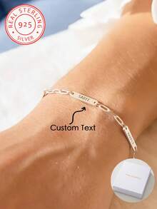 هذا الأسورة المخصص من الفضة الإسترليني عيار 925 يتميز بلوحة اسم مستطيلة بسيطة وسلسلة مشبك ورقي، مما يسمح بنقش من 1 إلى 3 أسماء إنجليزية. هذه الهدية الإبداعية والمفاجئة هي الخيار المثالي لأحبائك وأصدقائك وعائلتك. كما أنها تشكل هدية ممتازة لعيد الأم وعيد الحب والأعياد الميلادية والذكرى السنوية والتخرج وعيد الميلاد. - فضي - مشاهدة 2