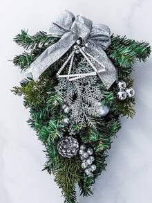 Décorations de porte rayées rouges et vertes classiques pour les arbres de Noël inversés, utilisées pour la décoration dans les centres commerciaux, les hôtels et les couronnes de Noël faites de vignes. - Style trois - Voir 6