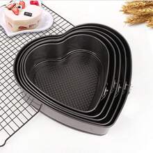 1 Heart-Shaped Cake Mold Round Baking Tray, Detachable Bottom Baking Tray, Non-Stick Round Cheesecake Tray, Perfect For Baking, Weddings, Birthdays, Valentine's Day, Parties, Kitchen Tools, Baking Tools, And Ovens - Black - View 9