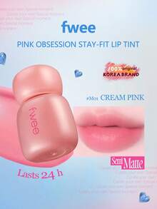 Brillo de labios de larga duración FWEE PINK OBSESSION M01 Rosa cremoso, color Rosa cristal, textura como una nube, ligero como una acuarela, no reseca, suaviza las líneas de los labios, a prueba de manchas, mini portátil, maquillaje encantador para una cita, reparación individual de labios, 3.8g/0.13oz - M01 ROSA CREMA - Ver 2