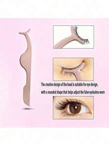 4 Pezzi Pinzette per ciglie in Acciaio Inossidabile, Pinzette per Estensioni ciglie, Pinzette per Rimozione ciglie, Strumento per Applicazione Colla per ciglie Finte da Donna