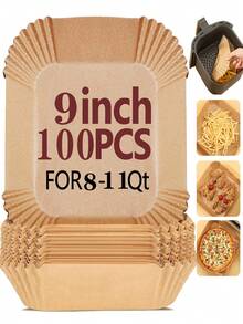 300 pièces/200 pièces/100 pièces/50 pièces/30 pièces/10 pièces Papier sulfurisé, tapis de cuisson, papier huilé en silicone, bols en feuille d'étain, tapis de cuisson en forme de bols pour empêcher tout résidu ou graisse de fuir au fond de la friteuse à air. Fournitures pour dîner en famille, fournitures pour fête