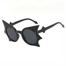 Women's Fashion Bat Glasses - Halloween Costume And Music Festival Accessories With Decorative Lenses, Lightweight Plastic Frame, Square Design Suitable For Parties And Daily Wear - 2025 New European And American Style, Halloween Costumes, Party Accessories - 亮黑灰膜 - 查看 12