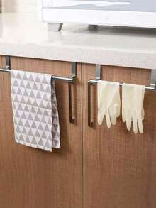 1 cái, Giá treo khăn gia dụng không đục lỗ treo tường cửa tủ phía sau cửa Giá để đồ Giá treo khăn đơn không đóng đinh Thanh treo giẻ, Tổ chức và lưu trữ nhà bếp, Phụ kiện nhà bếp - Bạc - Xem 4