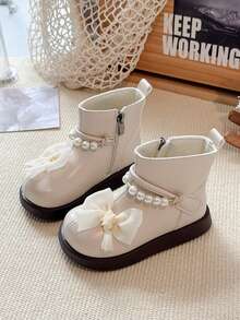 Botas cortas de princesa con decoración de lazo para niñas en otoño/invierno